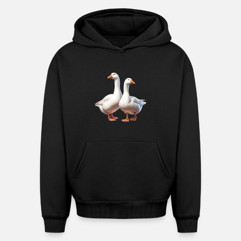 Oie - Sweat à capuche unisexe oversize épais SPREAD - noir