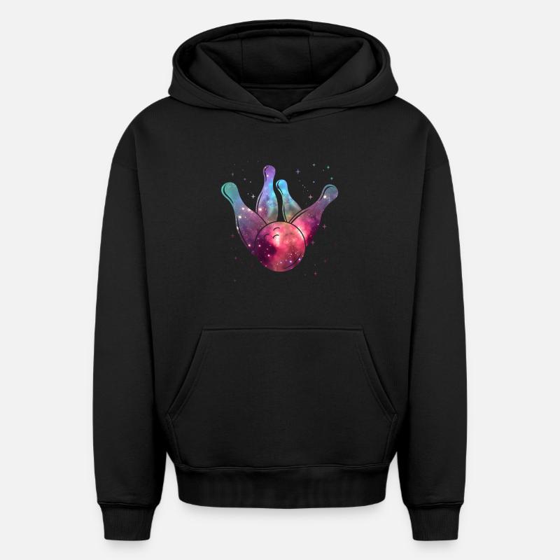 Bowler Kids Bowling Masculin Spatial - Sweat à capuche unisexe oversize épais SPREAD - noir