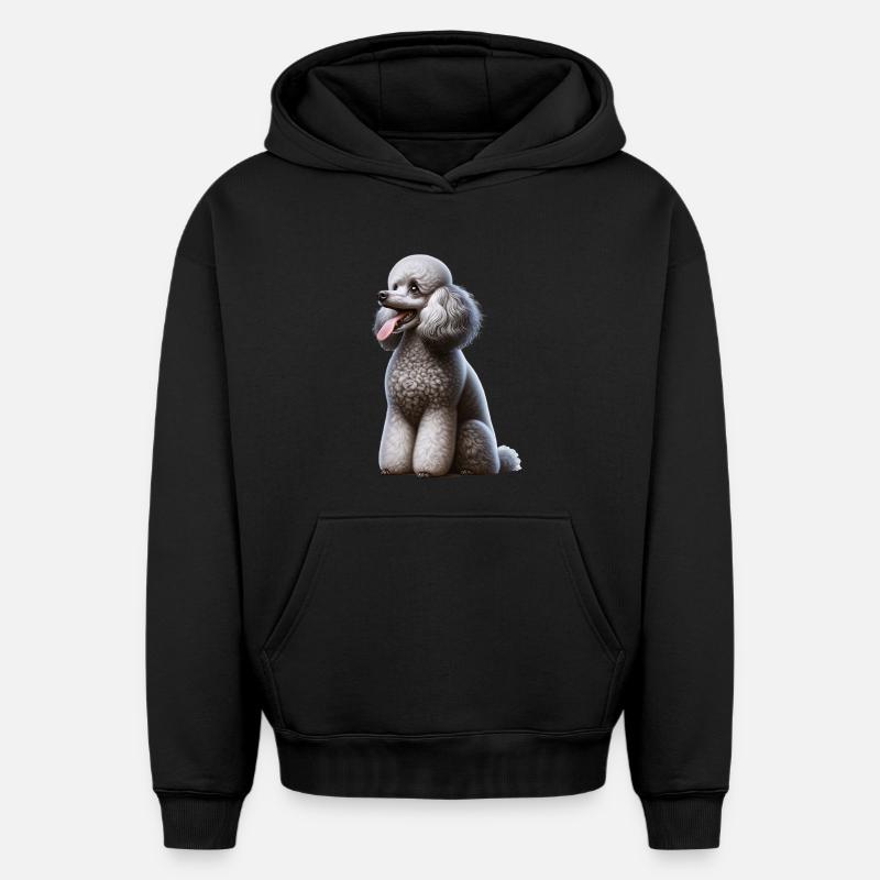 Caniche Pudel - Sweat à capuche unisexe oversize épais SPREAD - noir