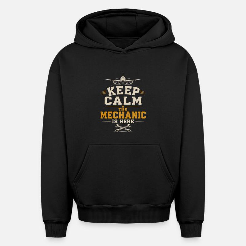 Flugzeugtechnik Luftfahrt Ingenieur Beruf - Oversized Heavyweight Unisex Hoodie - Schwarz