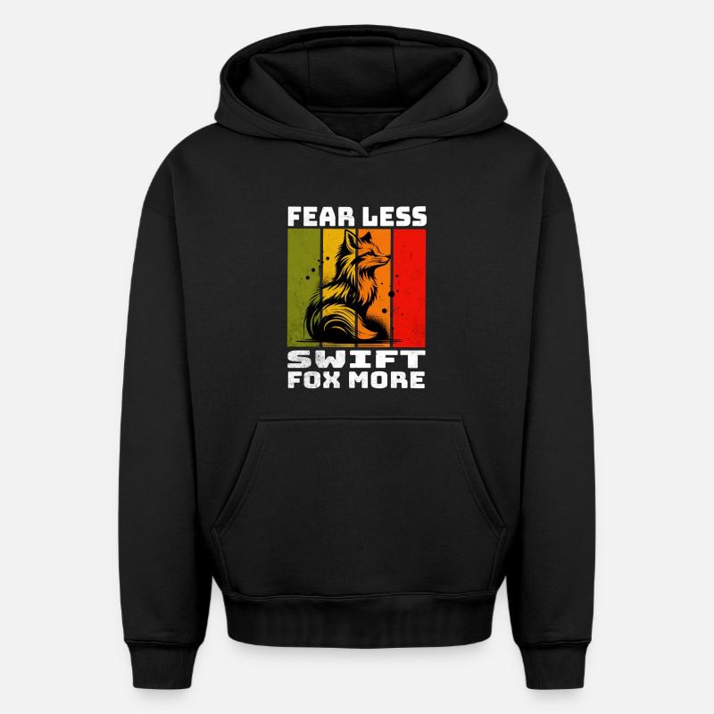 Renard Rapide Swiftfuchs - Sweat à capuche unisexe oversize épais SPREAD - noir