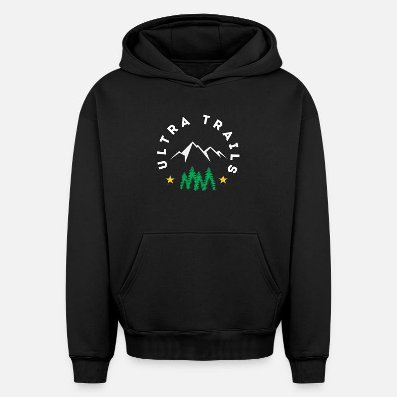 Ultra Trails - Sweat à capuche unisexe oversize épais SPREAD - noir