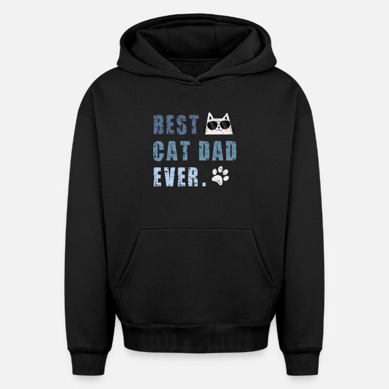 Chat Chats - Sweat à capuche unisexe oversize épais SPREAD - noir