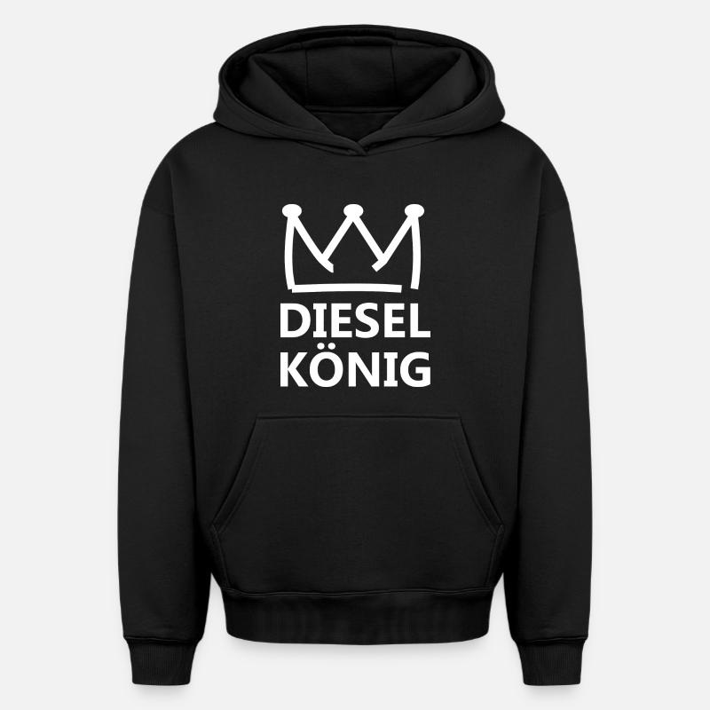 Roi du diesel - Sweat à capuche unisexe oversize épais SPREAD - noir