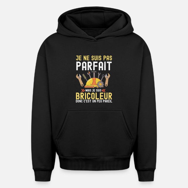 Bricoleur - Sweat à capuche unisexe oversize épais SPREAD - noir