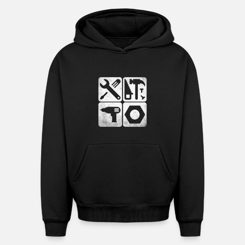 Tooling Tools - Oversized Heavyweight Unisex Hoodie - black