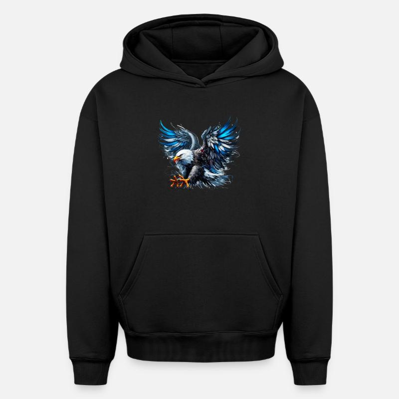 Aigle - Sweat à capuche unisexe oversize épais SPREAD - noir