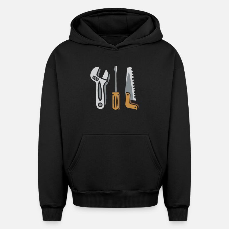 Ensemble d’outils – Conception DIY - Sweat à capuche unisexe oversize épais SPREAD - noir
