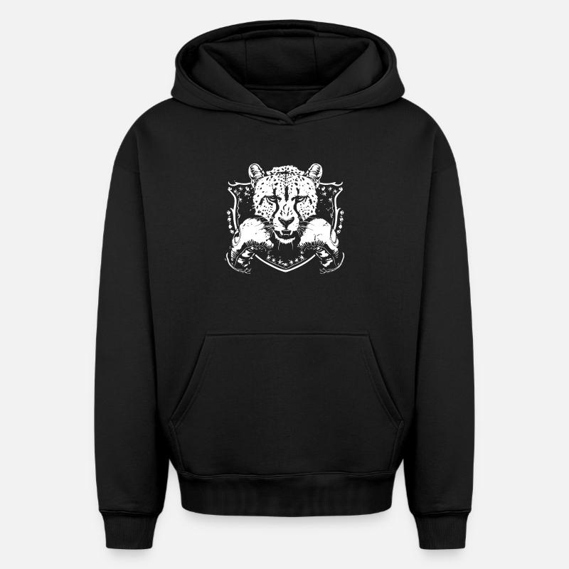 Boxe Guépard MMA - Sweat à capuche unisexe oversize épais SPREAD - noir