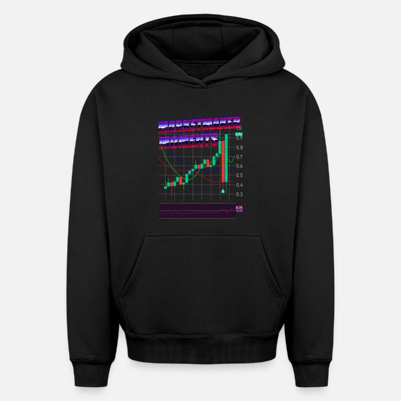Trading Trading Exchange Crypto Stocks - Sweat à capuche unisexe oversize épais SPREAD - noir