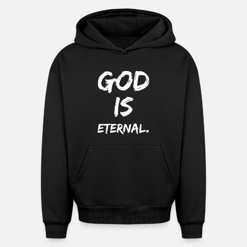 Dieu est éternel - Sweat à capuche unisexe oversize épais SPREAD - noir