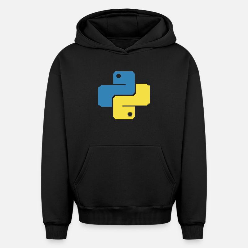 Python Pixelart - Oversized Heavyweight Unisex Hoodie - Schwarz