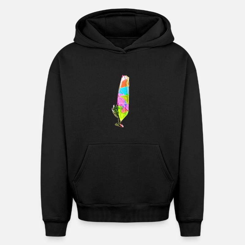 Bunter Windsurfer - Sweat à capuche unisexe oversize épais SPREAD - noir