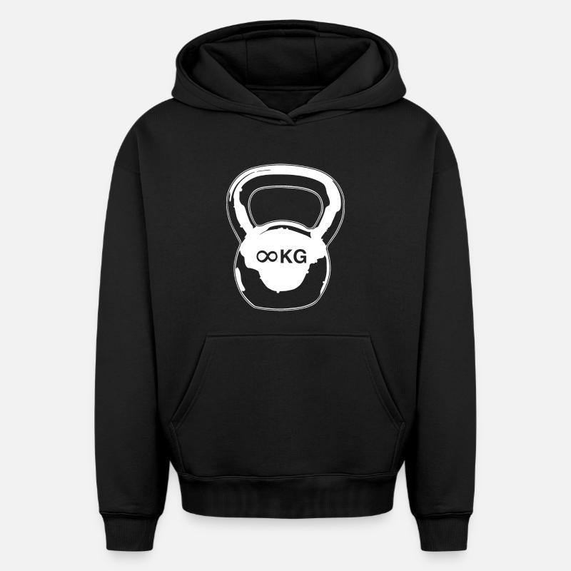Kettlebell - Sweat à capuche unisexe oversize épais SPREAD - noir