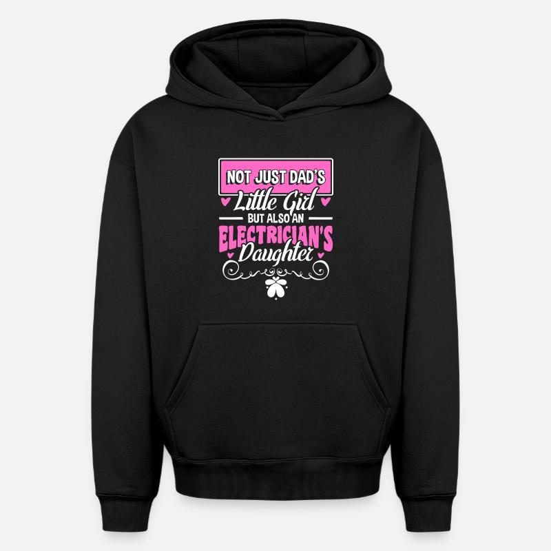 Électricien - Sweat à capuche unisexe oversize épais SPREAD - noir