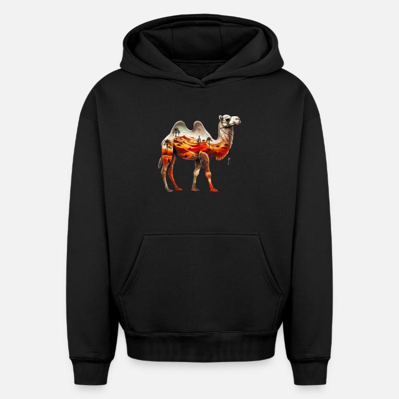 Chameau - Sweat à capuche unisexe oversize épais SPREAD - noir