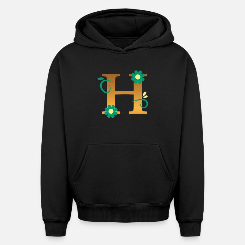 H - Sweat à capuche unisexe oversize épais SPREAD - noir