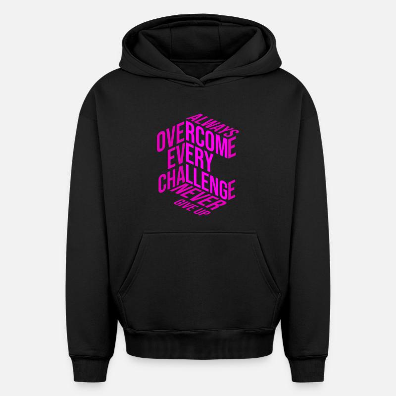 N’abandonnez jamais - Sweat à capuche unisexe oversize épais SPREAD - noir
