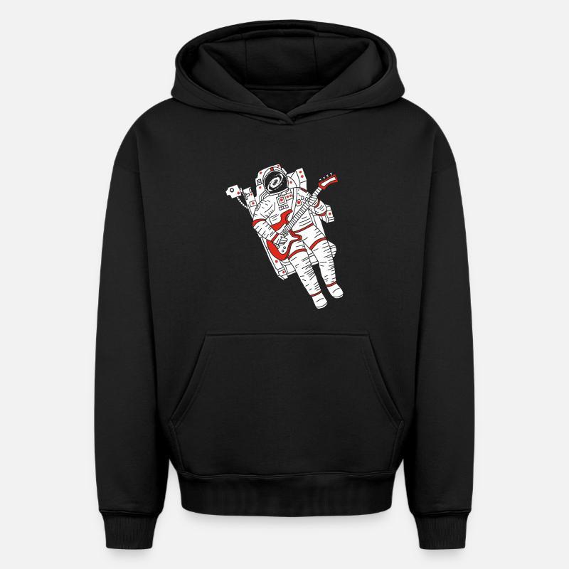 Astronaute guitariste - Sweat à capuche unisexe oversize épais SPREAD - noir