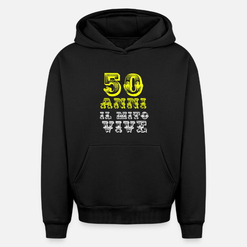 50 ans - Sweat à capuche unisexe oversize épais SPREAD - noir