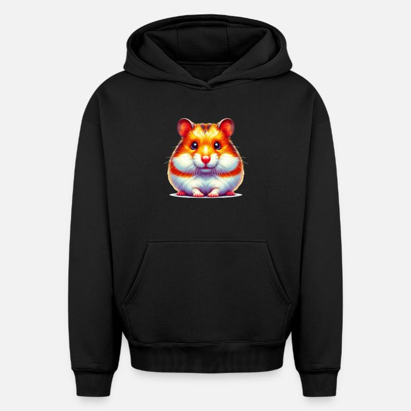 Hamster - Sweat à capuche unisexe oversize épais SPREAD - noir