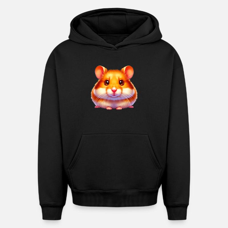 Hamster - Sweat à capuche unisexe oversize épais SPREAD - noir