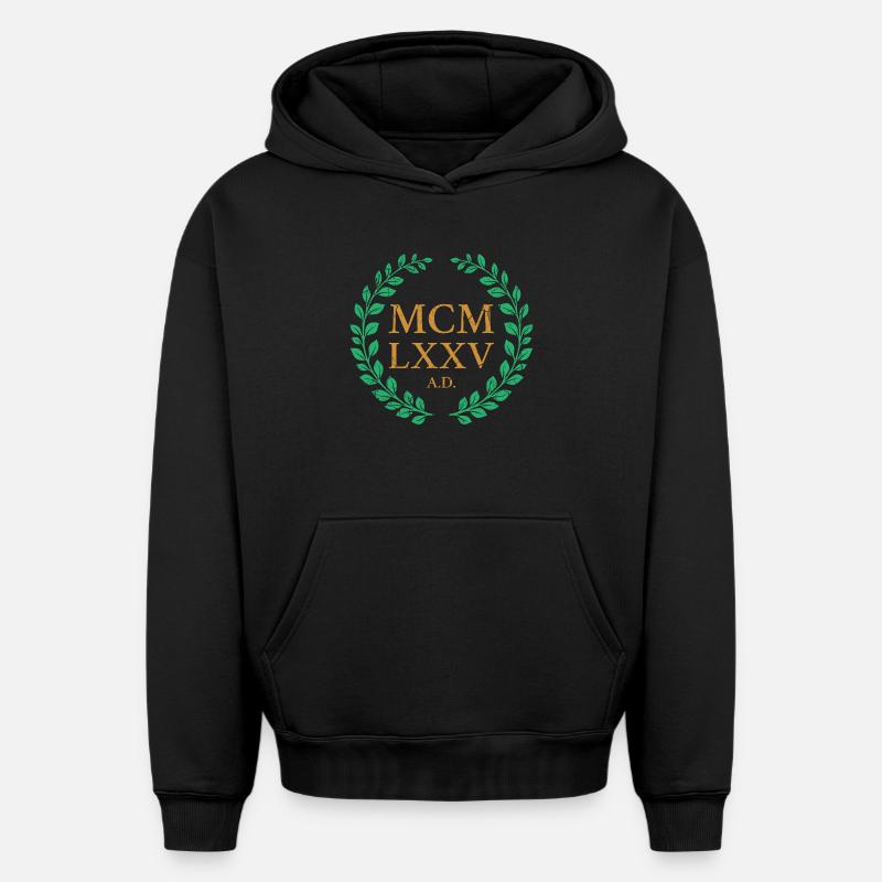MCMLXXV - 1975 - Sweat à capuche unisexe oversize épais SPREAD - noir