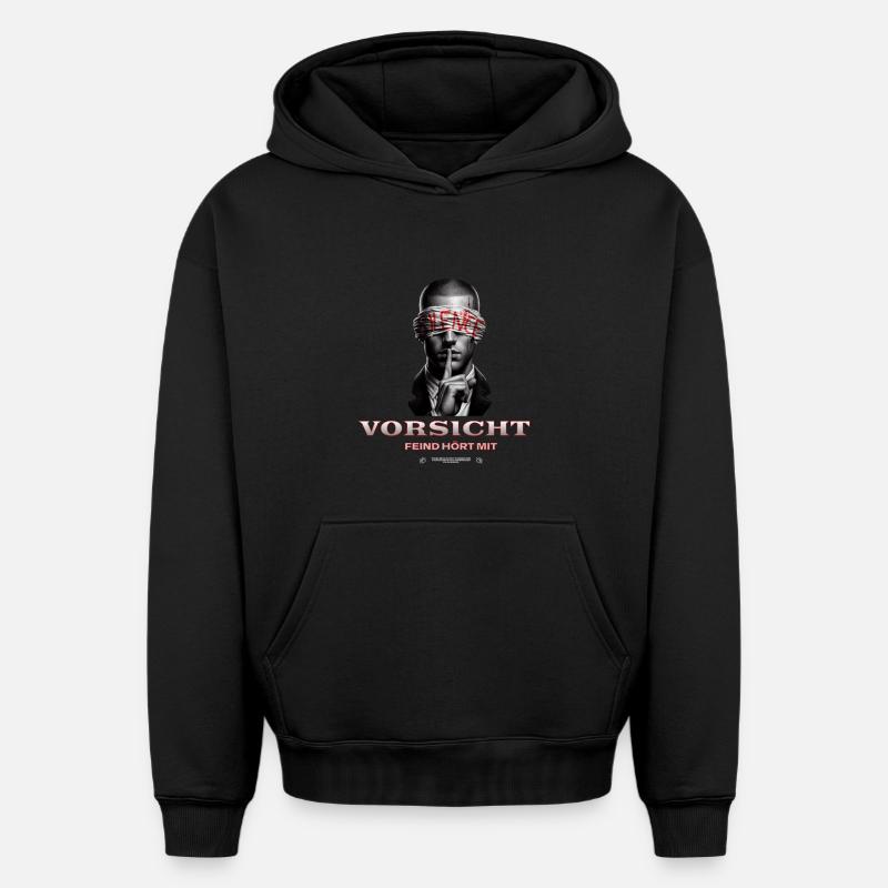 Drôle de vœu de silence - Sweat à capuche unisexe oversize épais SPREAD - noir