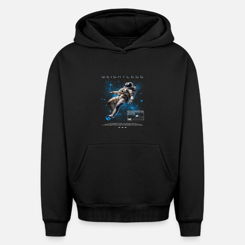 Espace d’astronautes en apesanteur - Sweat à capuche unisexe oversize épais SPREAD - noir