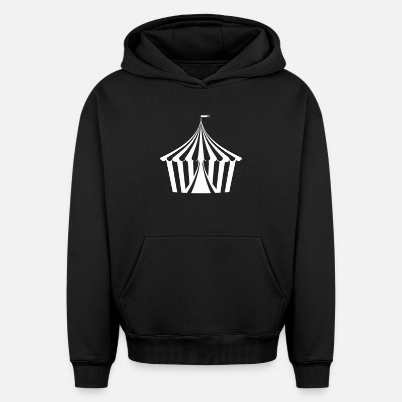 Tente de cirque - Sweat à capuche unisexe oversize épais SPREAD - noir