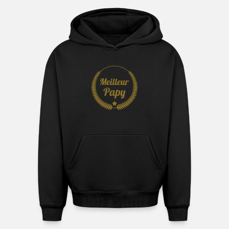 Meilleur Papy - Sweat à capuche unisexe oversize épais SPREAD - noir