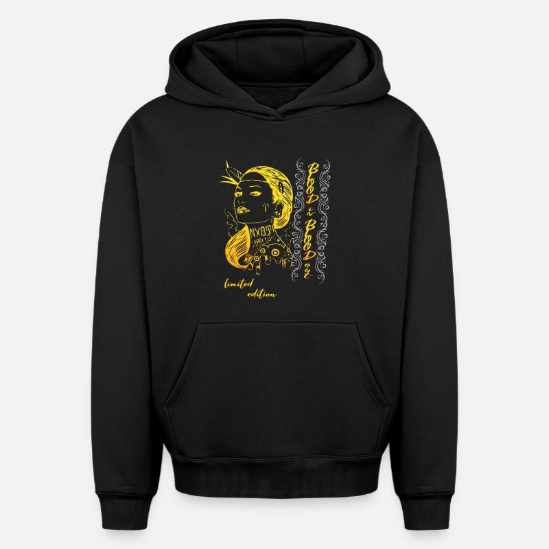 Femme indienne - Sweat à capuche unisexe oversize épais SPREAD - noir