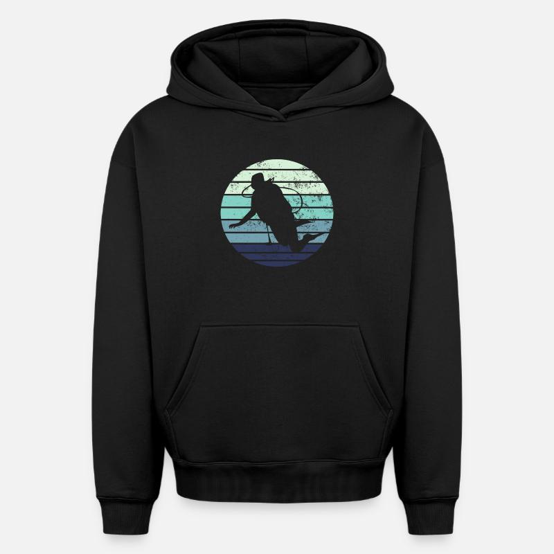 Plongée plongée - Sweat à capuche unisexe oversize épais SPREAD - noir