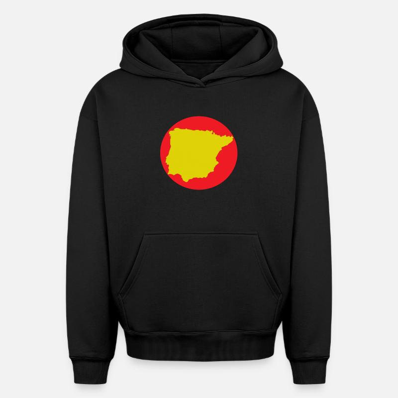 Sefarad - Sweat à capuche unisexe oversize épais SPREAD - noir