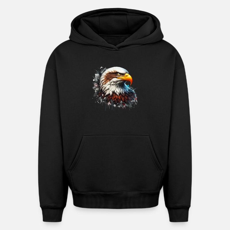 Aigle - Sweat à capuche unisexe oversize épais SPREAD - noir