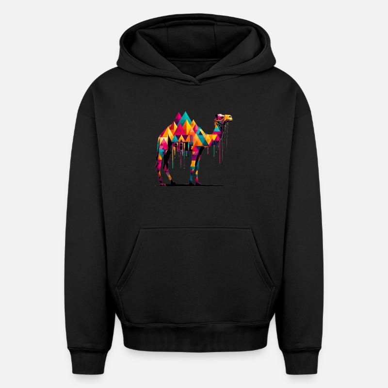 Chameau - Sweat à capuche unisexe oversize épais SPREAD - noir