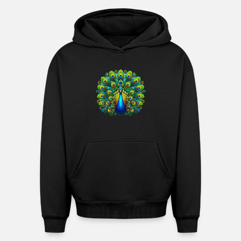 Paon - Sweat à capuche unisexe oversize épais SPREAD - noir