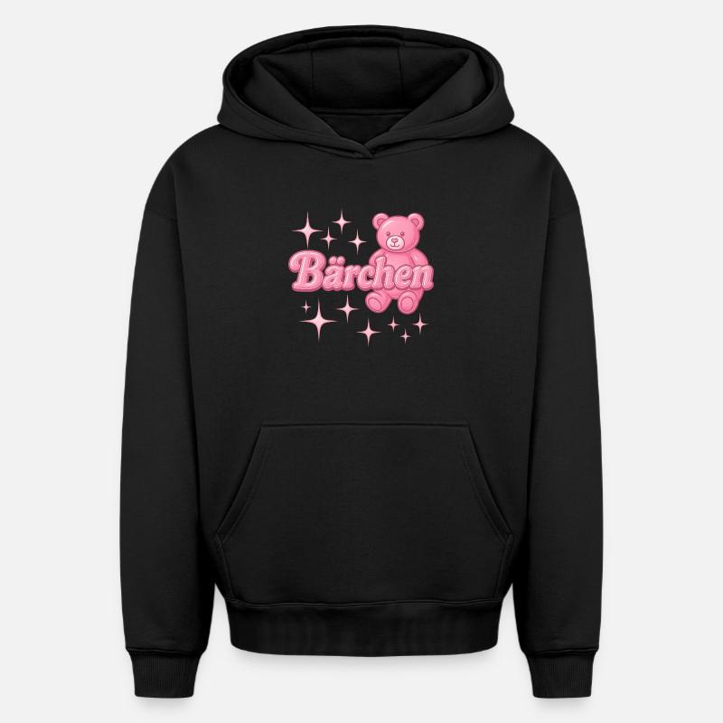 bärchen / y2k spitzname statement design - Oversized Heavyweight Unisex Hoodie - Schwarz