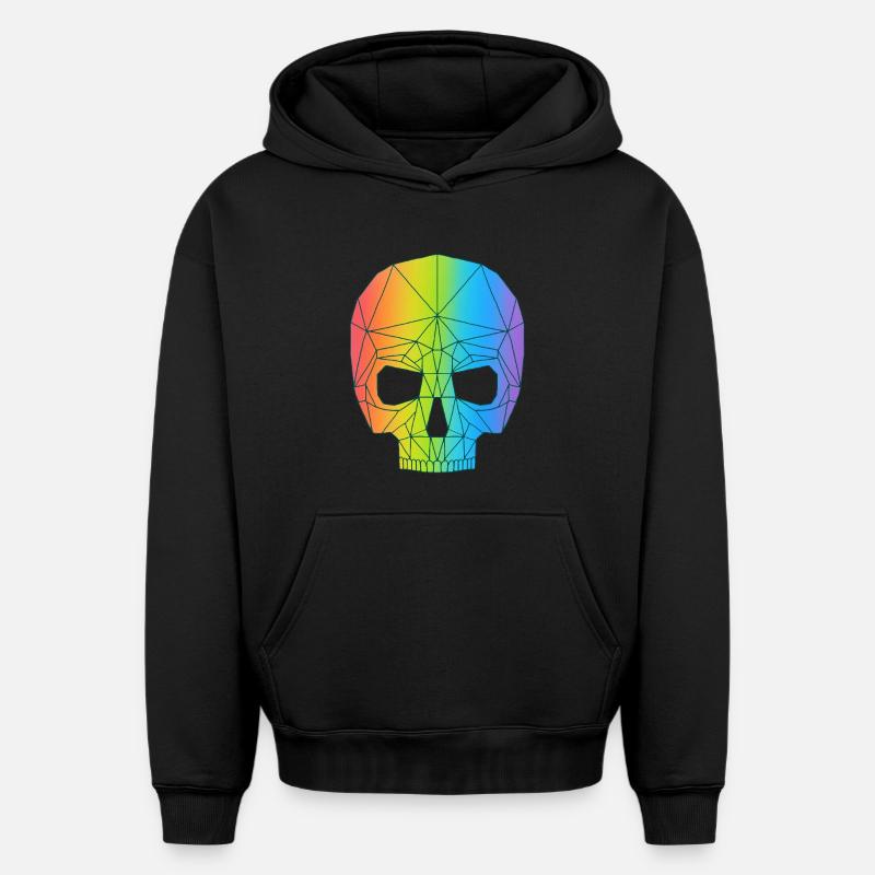 Schädel in Farbe - Oversized Heavyweight Unisex Hoodie - Schwarz