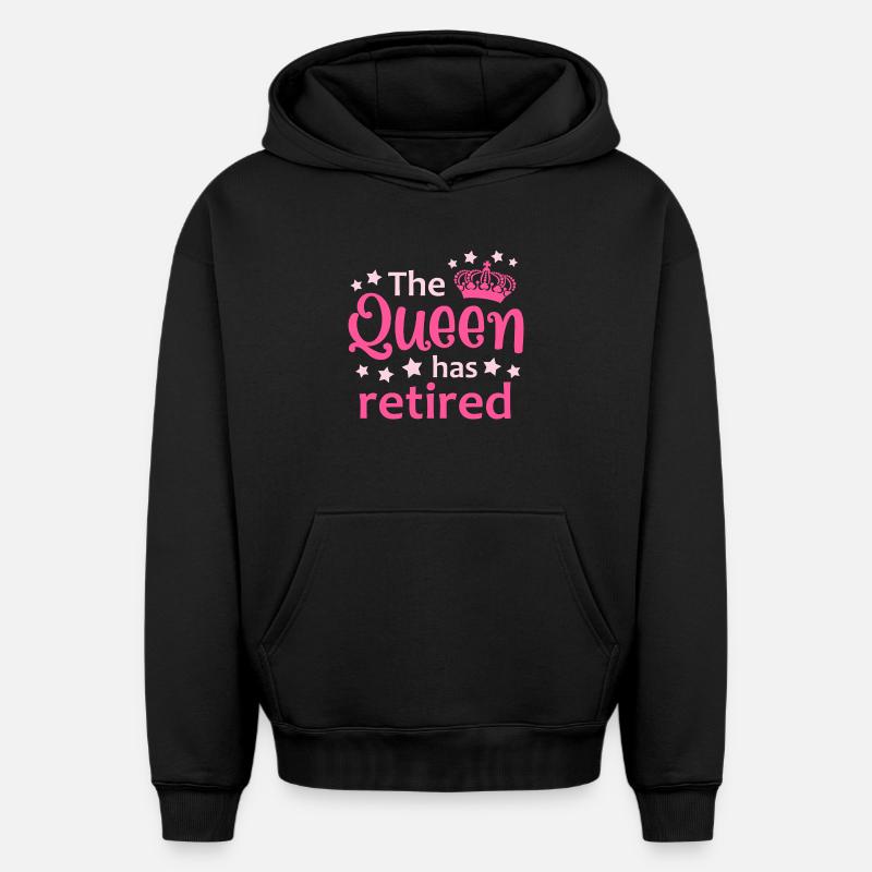 Pension Retraité Retraité - Sweat à capuche unisexe oversize épais SPREAD - noir