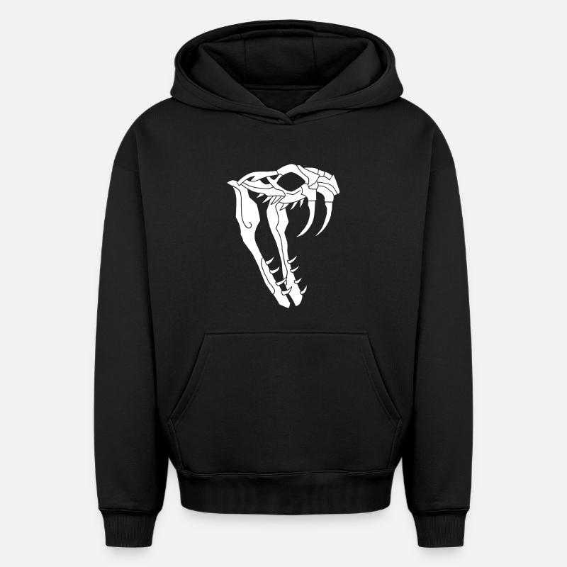 Crâne de serpent - Sweat à capuche unisexe oversize épais SPREAD - noir
