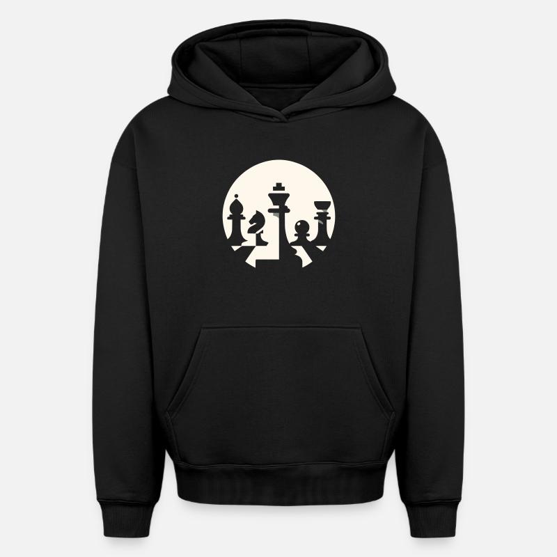 Résumé d’échecs - Sweat à capuche unisexe oversize épais SPREAD - noir