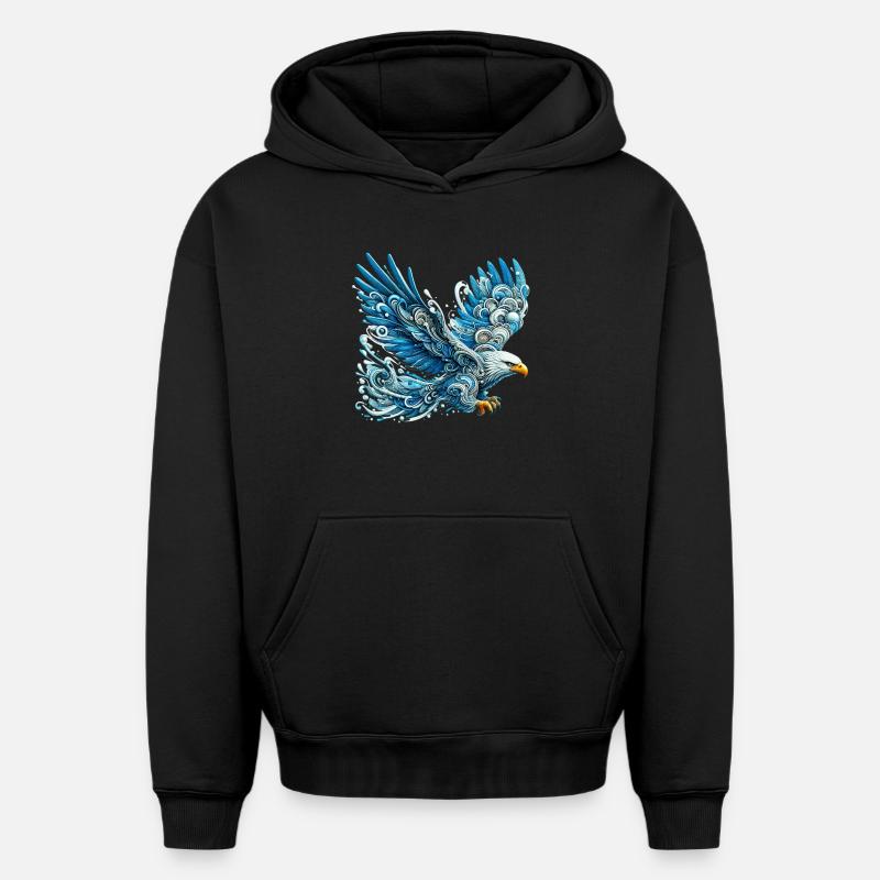 Aigle - Sweat à capuche unisexe oversize épais SPREAD - noir