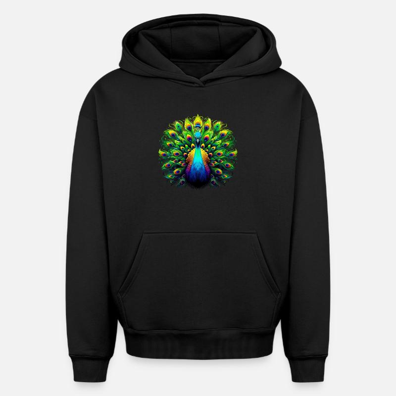 Paon - Sweat à capuche unisexe oversize épais SPREAD - noir