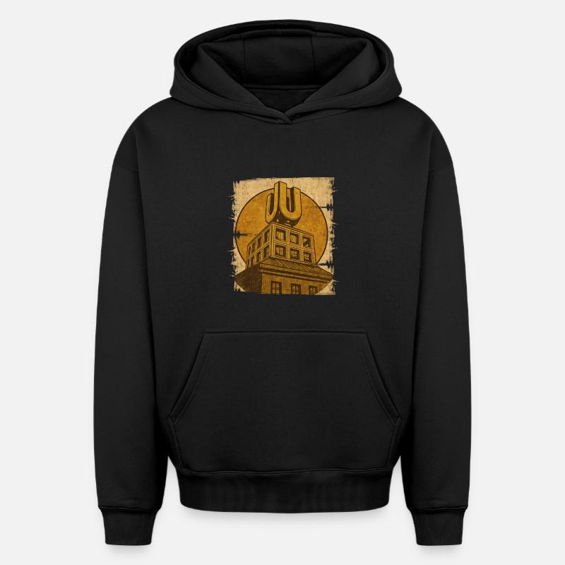 Dortmund U - Sweat à capuche unisexe oversize épais SPREAD - noir