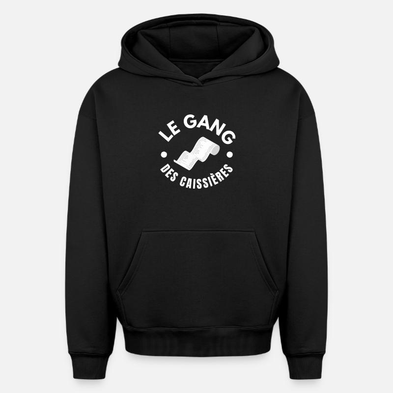 caissière, hôtesse de caisse, distribution - Sweat à capuche unisexe oversize épais SPREAD - noir