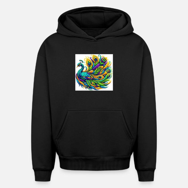 Paon - Sweat à capuche unisexe oversize épais SPREAD - noir