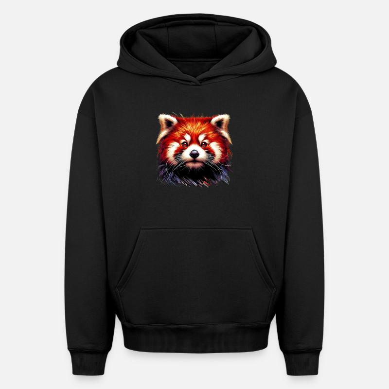 Petit panda - Sweat à capuche unisexe oversize épais SPREAD - noir