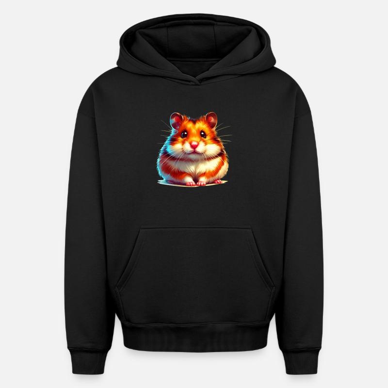 Hamster - Sweat à capuche unisexe oversize épais SPREAD - noir
