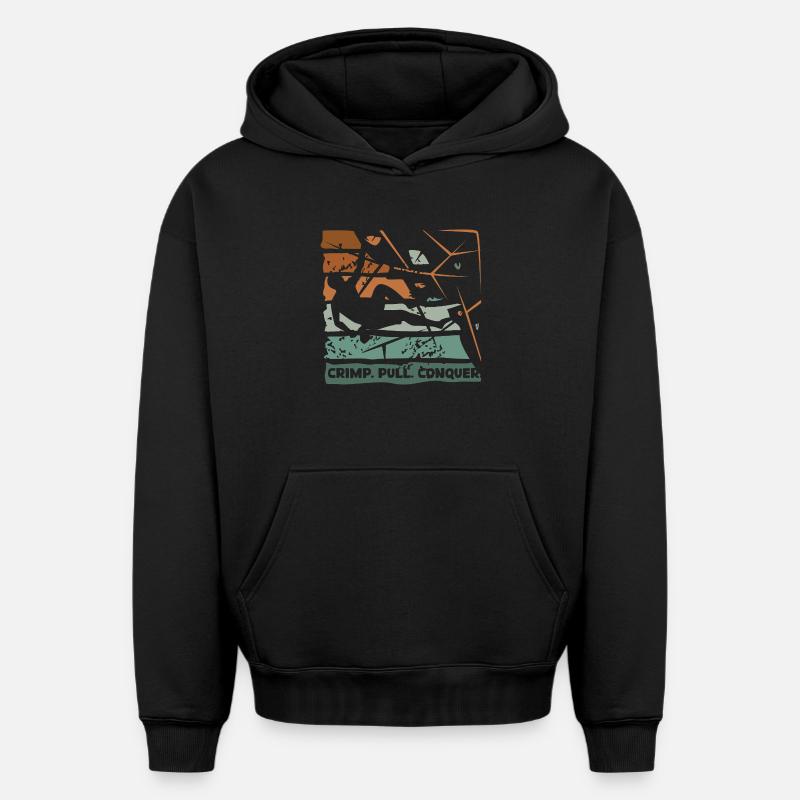 Bloc – Sertissage. Tirer. Conquérir. - Sweat à capuche unisexe oversize épais SPREAD - noir